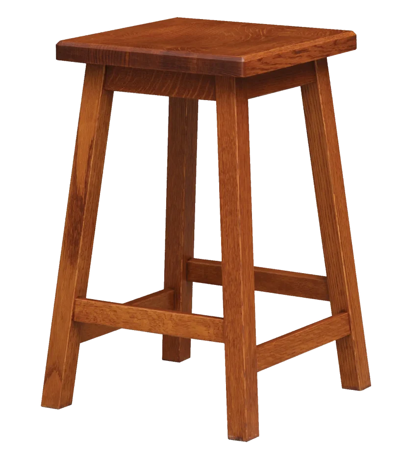 Amish Barrel Square Stool - 016-XI-278-57