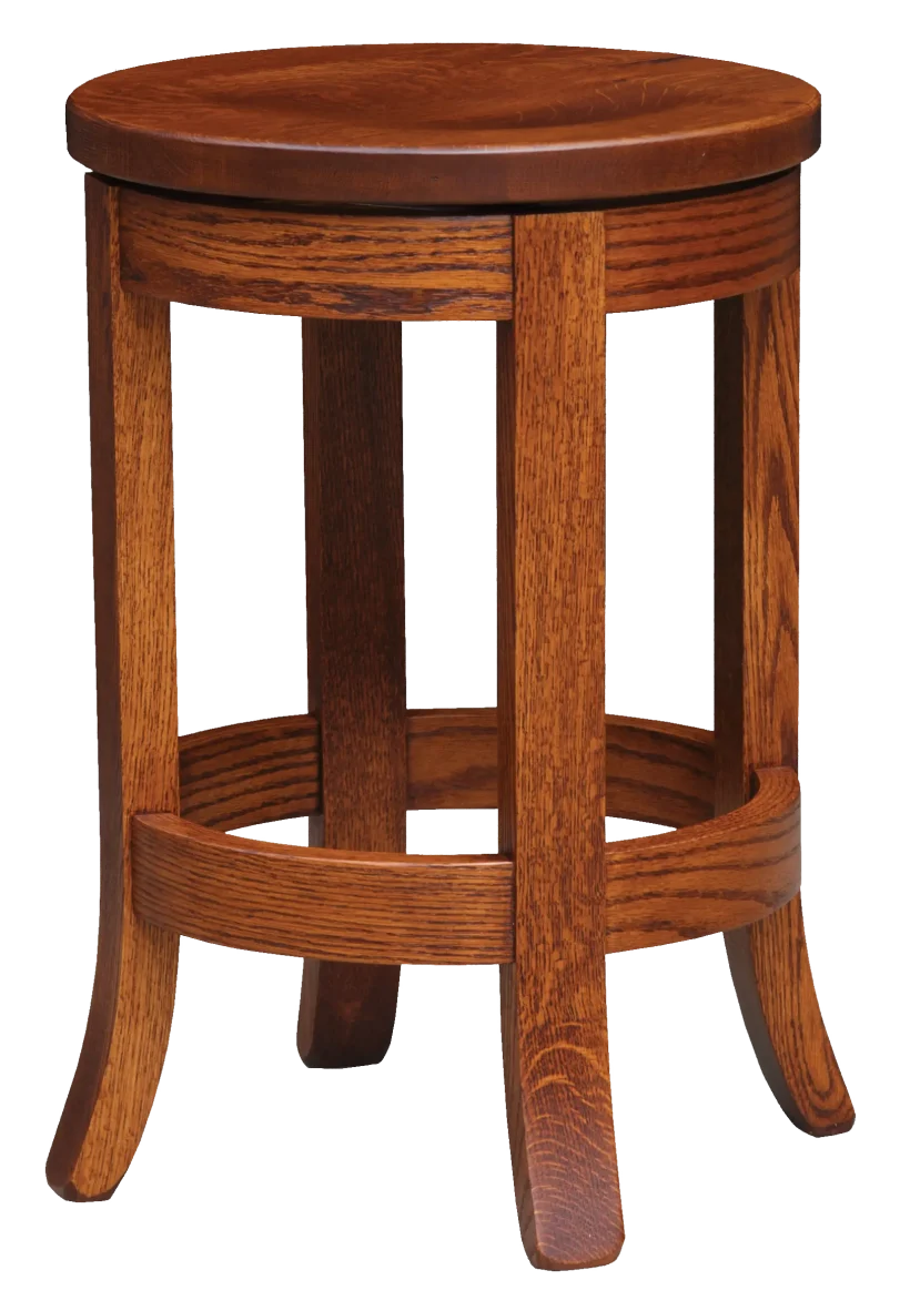 Amish Barrel Round Stool - No, , , , , Rustic Cherry, OCS113 Michael's Cherry Amish Barrel Round Stool - 016-XI-658-57