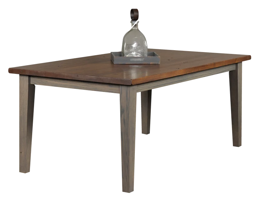 Amish Barnwood Plank Top Table - Yes, 42 x 72 Solid Top Table, , Oak, OCS118 Antique Slate, Oak, OCS117 Asbury, , Amish Barnwood Plank Top Table - 016-YX4033