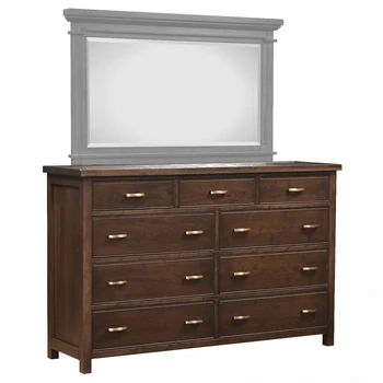 Amish Timbermill Tall Dresser Only - Rustic Cherry, FC3030 Kona, Gold Pulls, K519-96-ABSB, Gold Pulls, K519-96-ABSB Amish Timbermill Tall Dresser Only - 017-ZTC2344