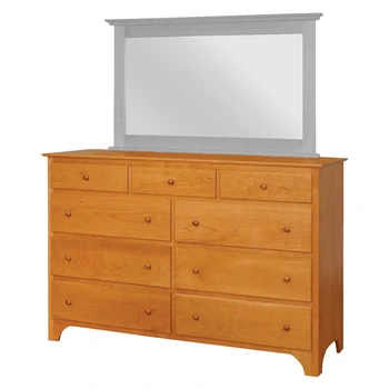 Amish Shaker Tall Dresser Only - Rustic Cherry, OCS113 Michael's Cherry, Wood Knobs, Shaker Wood Knobs, Wood Knobs, Shaker Wood Knobs Amish Shaker Tall Dresser Only - 017-ZTC744