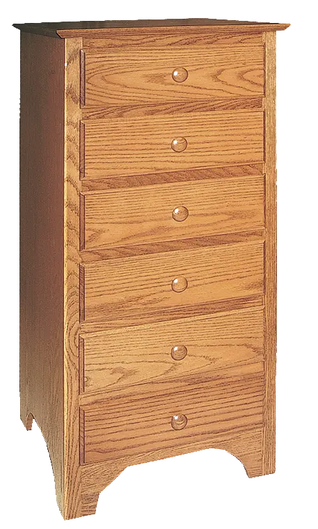Amish Shaker Lingerie Chest - Rustic Cherry, OCS113 Michael's Cherry, Wood Knobs, Shaker Wood Knobs, Wood Knobs, Shaker Wood Knobs Amish Shaker Lingerie Chest - 017-ZTC773