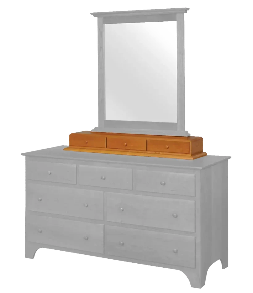 Amish Shaker Jewelry Box - Rustic Cherry, OCS113 Michael's Cherry, Wood Knobs, Shaker Wood Knobs Amish Shaker Jewelry Box - 017-ZTC791