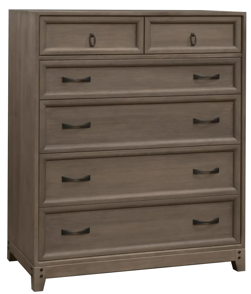 Amish Glendale 6 Drawer Chest - Rustic QSWO, SP10 Barnwood, Bronze Knobs, P3191-DAC, Bronze Pulls, K525-96-DBAC Amish Glendale 6 Drawer Chest - 017-ZTC8464