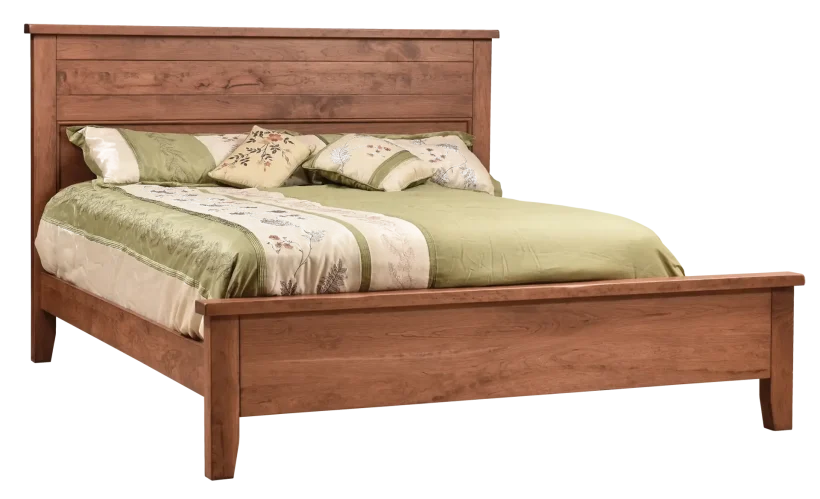 Amish Farmhouse Bed #1 - Rustic Cherry, OCS104 Seely, Queen Amish Farmhouse Bed #1 - 017-ZTC9334