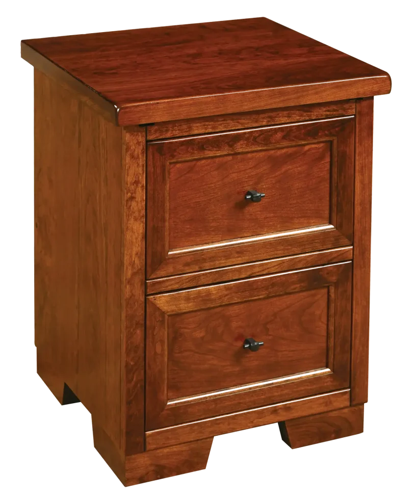 Amish Farmhouse 2 Drawer Nightstand - Rustic Cherry, OCS117 Asbury, Black Knobs, K58-BL Amish Farmhouse 2 Drawer Nightstand - 017-ZTC9357