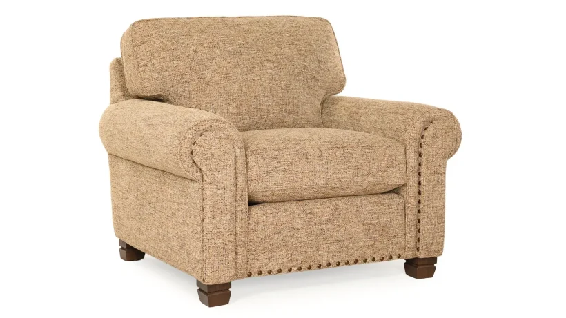 Style 393 Chair - Fabric, , Brown Solids, , 477203GR14, Beechwood, No Nailhead Style 393 Chair - 034-393-30