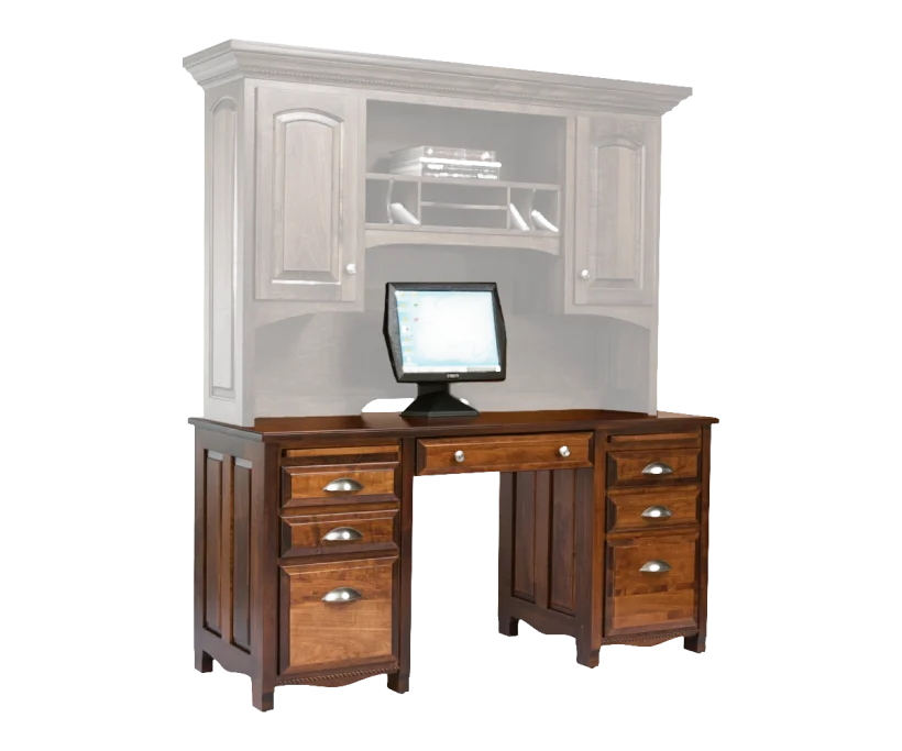 Amish Laurel Double Ped Desk - No, , , , , Brown Maple, OCS117 Asbury, Black Knobs, 046-Z117-BNBDL, Black Pulls, 046-8237-BNBDL Amish Laurel Double Ped Desk - 046-IAMA-5695