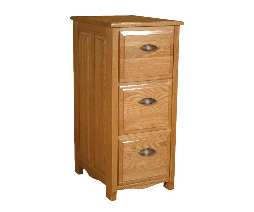 Amish Laurel Three-Drawer File Cabinet - No, , , , , Oak, OCS104 Seely, Black Pulls, 046-8237-BNBDL Amish Laurel Three-Drawer File Cabinet - 046-ICZ-6