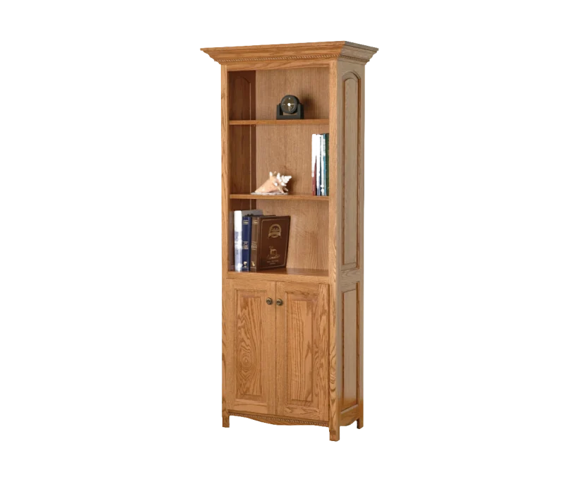 Amish Laurel 24" Bookcase - No, , , , , Oak, OCS104 Seely, Black Knobs, 046-Z117-BNBDL Amish Laurel 24" Bookcase - 046-IYZ-57