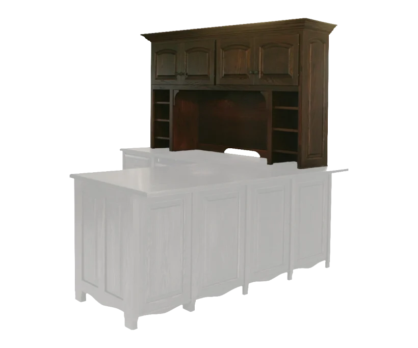 Amish Laurel Hutch for 72" Desk - No, , , , , Oak, OCS228 Rich Tobacco, Black Knobs, 046-Z117-BNBDL Amish Laurel Hutch for 72" Desk - 046-IZAE-831