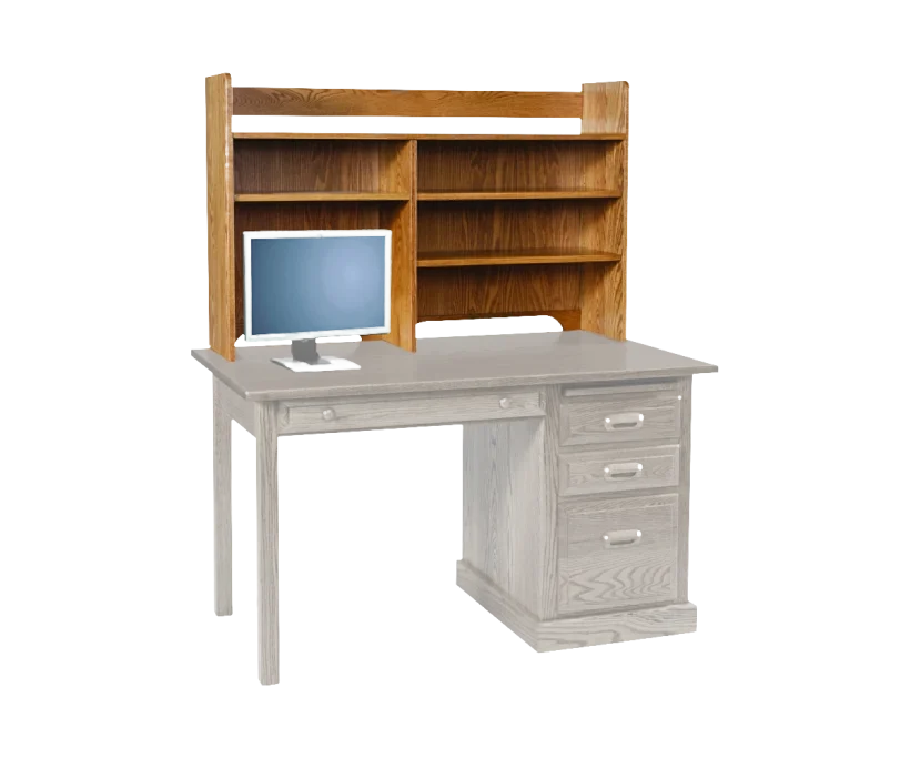 Amish Traditional Hutch for 52" Desk - No, , , , , Oak, OCS102 Fruitwood Amish Traditional Hutch for 52" Desk - 046-OAE-Q