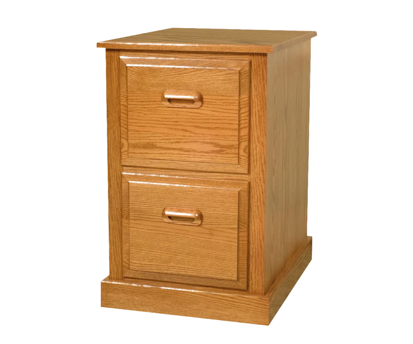 Amish Traditional Two-Drawer File Cabinet - No, , , , , Oak, OCS104 Seely, Wood Pulls, 046-Wooden Pulls Amish Traditional Two-Drawer File Cabinet - 046-QCZ-5