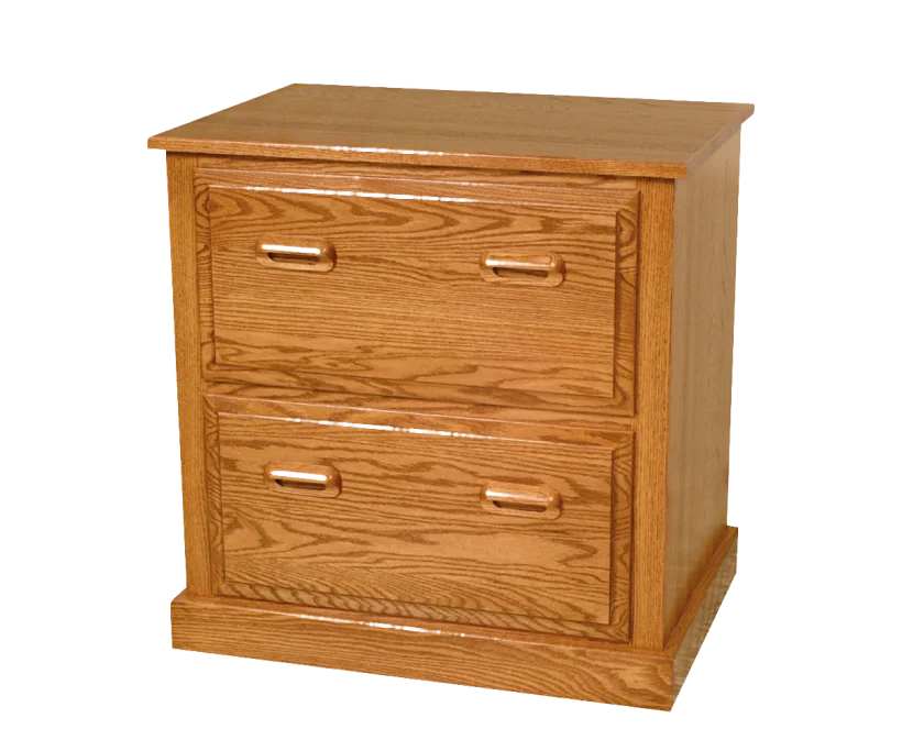 Amish Traditional Two-Drawer Lateral File Cabinet - No, , , , , Oak, OCS104 Seely, Wood Pulls, 046-Wooden Pulls Amish Traditional Two-Drawer Lateral File Cabinet - 046-QCZ-5I