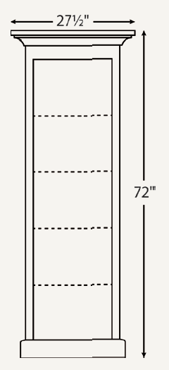Amish Traditional 24" Open Bookcase (Drawing) - No, , , , , Oak, OCS104 Seely Amish Traditional 24" Open Bookcase (Drawing) - 046-QYZ-57-L