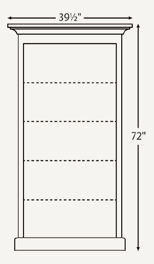 Amish Traditional 36" Open Bookcase (Drawing) - No, , , , , Oak, OCS104 Seely Amish Traditional 36" Open Bookcase (Drawing) - 046-QYZ-69-L