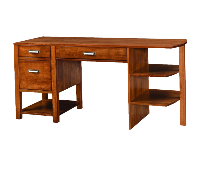 Amish Wakefield Computer Desk - No, , , , , Brown Maple, FCN3173 New Carrington, Black Pulls, 046-53715-GPH, Black Pulls, 046-53715-GPH Amish Wakefield Computer Desk - 046-T934A