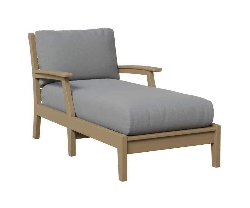 Classic Terrace Chaise Lounge with Arms by Berlin Gardens - Weatherwood, Canvas Granite Classic Terrace Chaise Lounge with Arms by Berlin Gardens - 191-CTCL3363