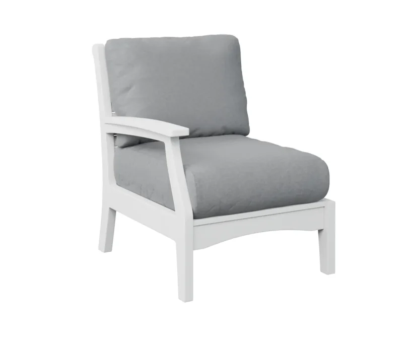 Classic Terrace Arm Sectional Club Chair – Right by Berlin Gardens - White, Canvas Granite Classic Terrace Arm Sectional Club Chair – Right by Berlin Gardens - 191-CTRSC2934