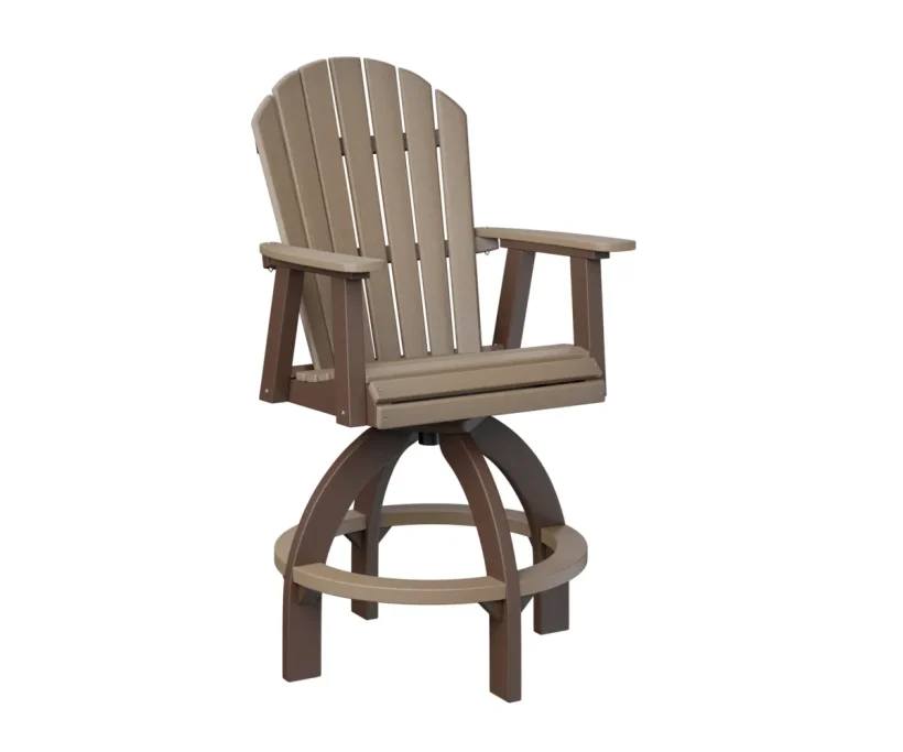 Comfo Back Swivel Bar Chair by Berlin Gardens - Weatherwood, Chocolate Brown Comfo Back Swivel Bar Chair by Berlin Gardens - 191-ESBC2135