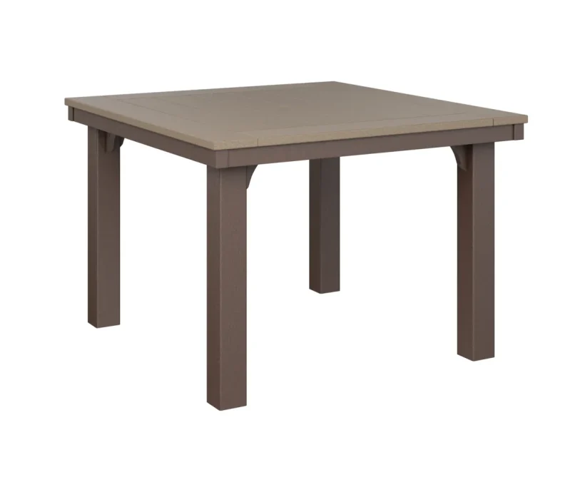 Homestead Square Dining Table by Berlin Gardens - Weatherwood, Chocolate Brown Homestead Square Dining Table by Berlin Gardens - 191-HDT0044D