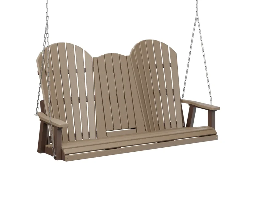 Comfo Back Three Seat Swing with Console by Berlin Gardens - Weatherwood, Chocolate Brown Comfo Back Three Seat Swing with Console by Berlin Gardens - 191-PCTS6000SS