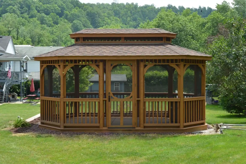 Savannah Treated Wood Oblong Gazebo from Berlin Gardens - 10' x 18' Savannah Treated Wood Oblong Gazebo from Berlin Gardens - 191-SAVANNAH