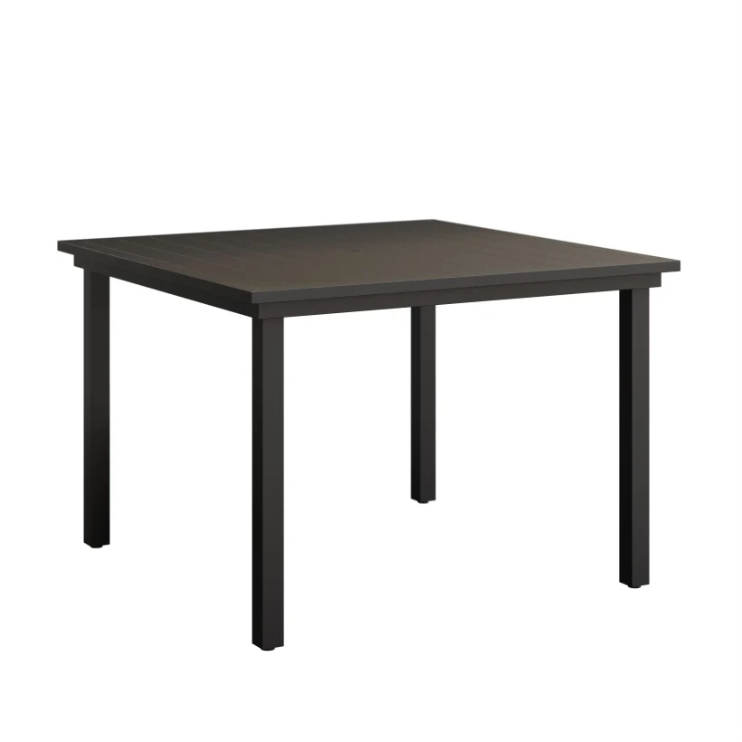 Vida 44” Aluminum+Poly Square Dining Table by Berlin Gardens - Black, Black Vida 44” Aluminum+Poly Square Dining Table by Berlin Gardens - 191-VPST0044D