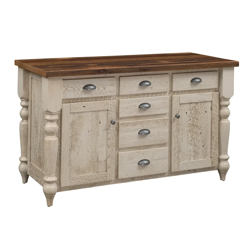 Amish Farmhouse Solid Hardwood Kitchen Island - 281-513-6993