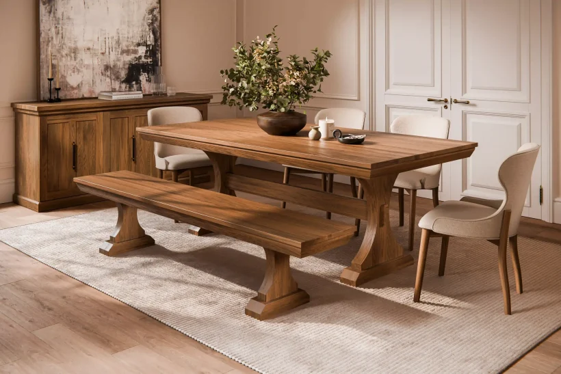 Amish Santorini Trestle Dining Table - 281-516-QXYIB