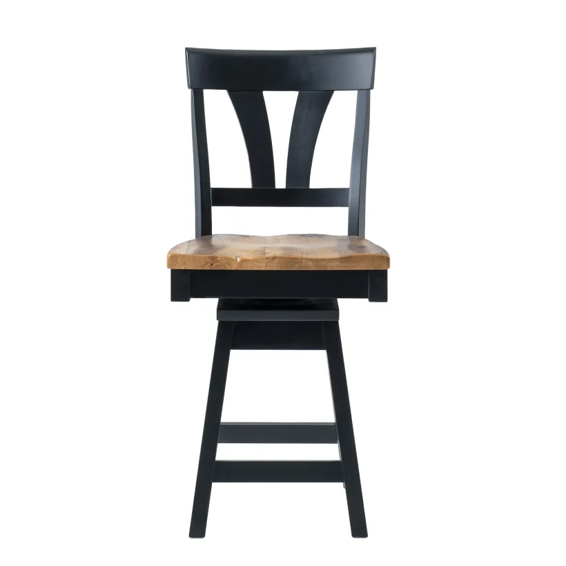 Amish Kimberley Solid Hardwood Counter Swivel Dining Side Chair - 281-567-ZHPZP