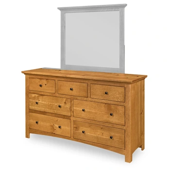 Canton Standard Dresser Only - No, , , , , Rustic QSWO, Medium Walnut, Black Knobs, 53005-FB, Black Knobs, 53005-FB Canton Standard Dresser Only - 310-T-366