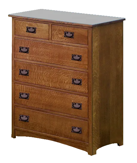 Amish Empire Mission 6 Drawer Chest - QSWO, OCS113 Michael's Cherry, Black Pulls, D529-A, Black Pulls, D529-A Amish Empire Mission 6 Drawer Chest - 017-ZTC164