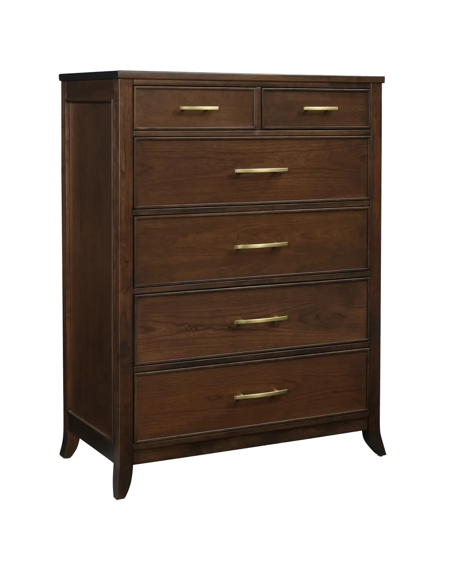 Amish Kingston 6 Drawer Chest - Sap Cherry, OCS122 Cocoa, Gold Pulls, 9362-BBZ, Gold Pulls, 26201-BBZ Amish Kingston 6 Drawer Chest - 017-ZTC4364