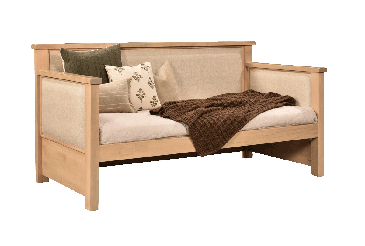 Amish Day Bed With Back - Cherry, OCS132 Sand Amish Day Bed With Back - 017-ZTC4559