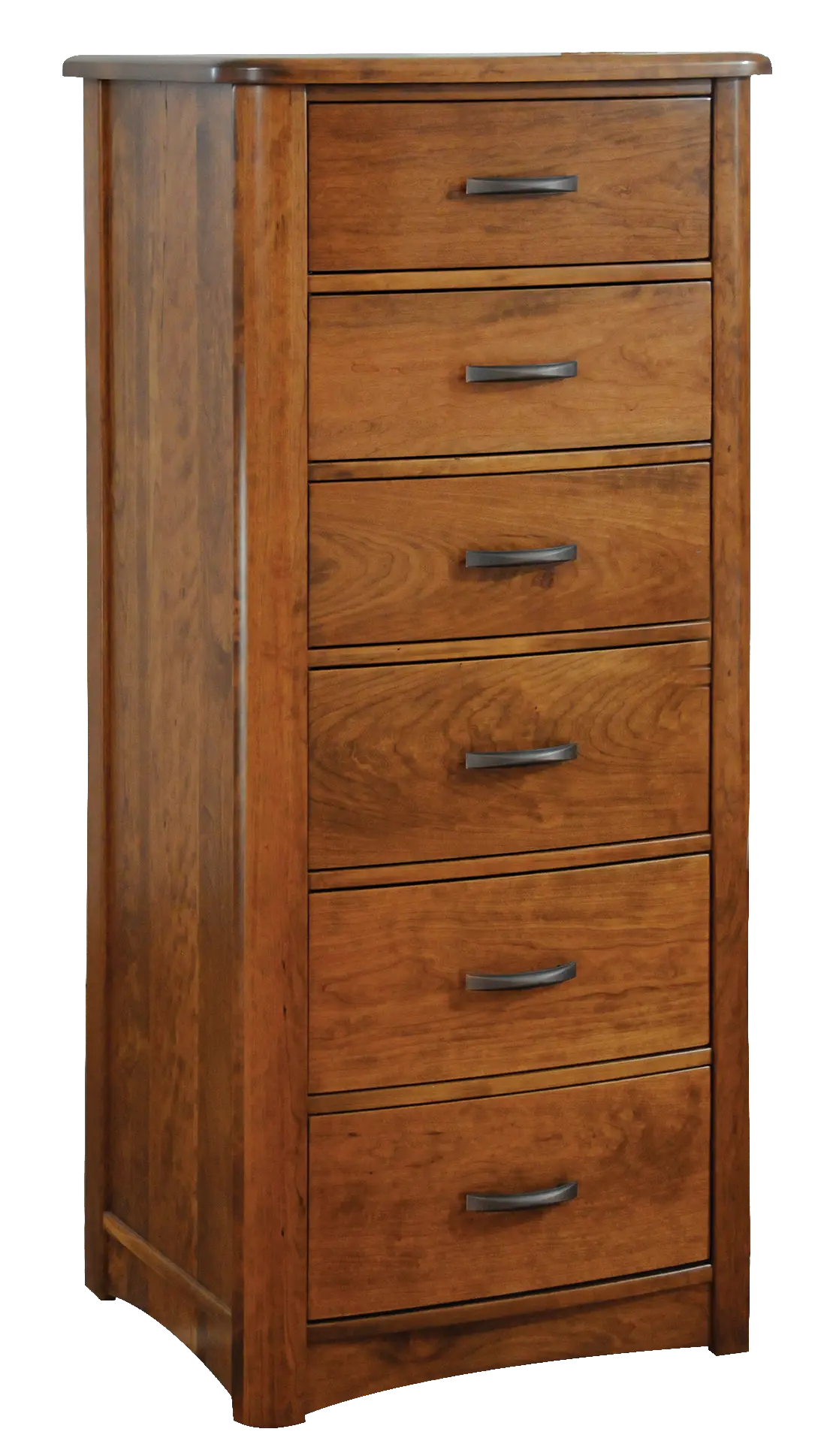 Amish Meridian Lingerie Chest with 6 Drawer - Brown Maple, OCS227 Rich Cherry, Silver Pulls, 29385-AS Amish Meridian Lingerie Chest with 6 Drawer - 017-ZTC873