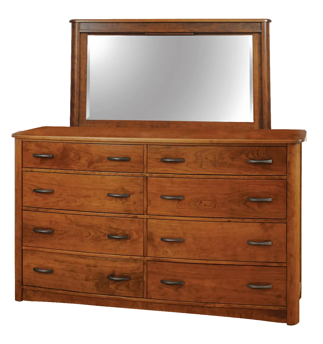 Amish Meridian Deluxe Mirror - Brown Maple, OCS227 Rich Cherry Amish Meridian Deluxe Mirror - 017-ZTC883