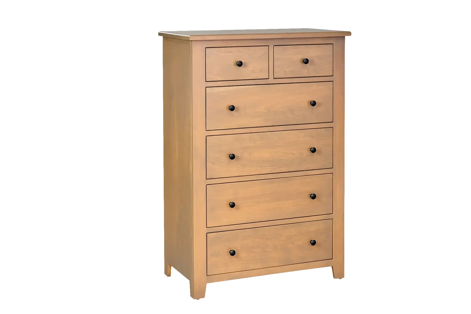 Amish Charland 6 Drawer Chest - Cherry, OCS103 MX, Black Knobs, 53005-FB, Black Knobs, 53005-FB Amish Charland 6 Drawer Chest - 017-ZTC9464