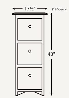 Amish Economy Three-Drawer File Cabinet - No, , , , , Oak, OCS228 Rich Tobacco, Silver Knobs, D523-SN Amish Economy Three-Drawer File Cabinet - 046-BCZ-6