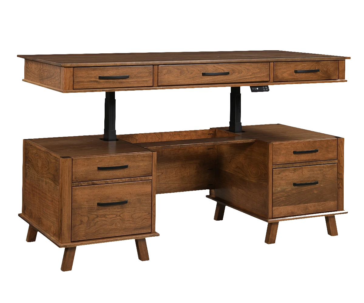 Amish Hutton Lift Desk - No, , , , , Sap Cherry, OCS112 Provincial, Black Pulls, 36846-FB, Black Pulls, 36846-FB Amish Hutton Lift Desk - 046-E-433