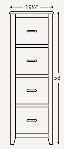 Amish Jacobsville 4dr. File Cabinet (Drawing) - No, , , , , Brown Maple, OCS228 Rich Tobacco, Silver Pulls, P2280-SN Amish Jacobsville 4dr. File Cabinet (Drawing) - 046-GCZ-7