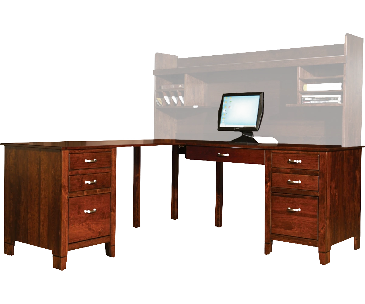 Amish Jacobsville Corner Computer Desk - No, , , , , Rustic Cherry, OCS113 Michael's Cherry, Silver Pulls, P2280-SN, Silver Pulls, P2280-SN Amish Jacobsville Corner Computer Desk - 046-GZA