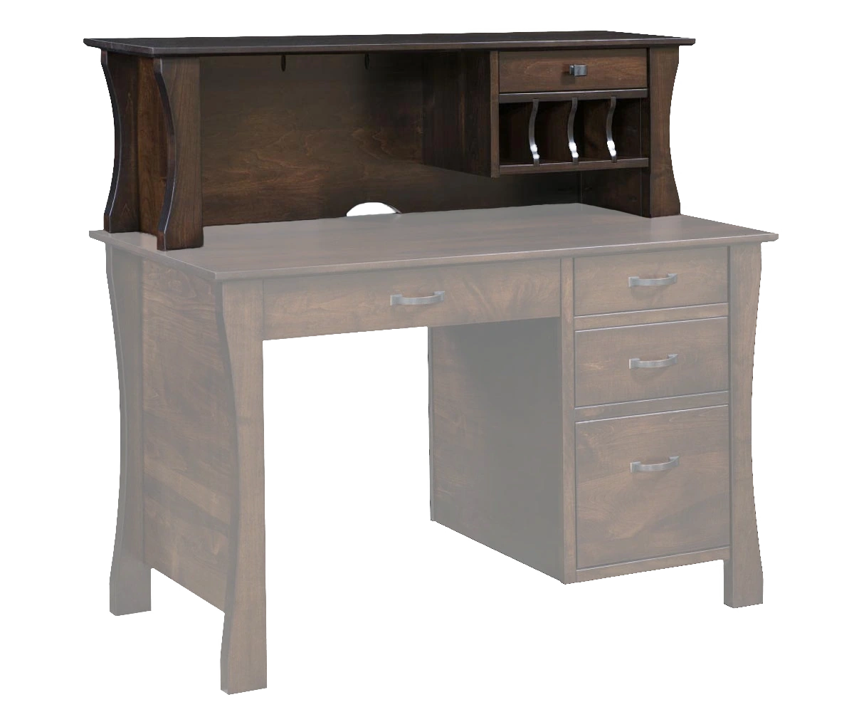 Amish Kapernaum Hutch Top - No, , , , , Brown Maple, OCS228 Rich Tobacco, Bronze Knobs, 046-29340-ORB Amish Kapernaum Hutch Top - 046-H-132E
