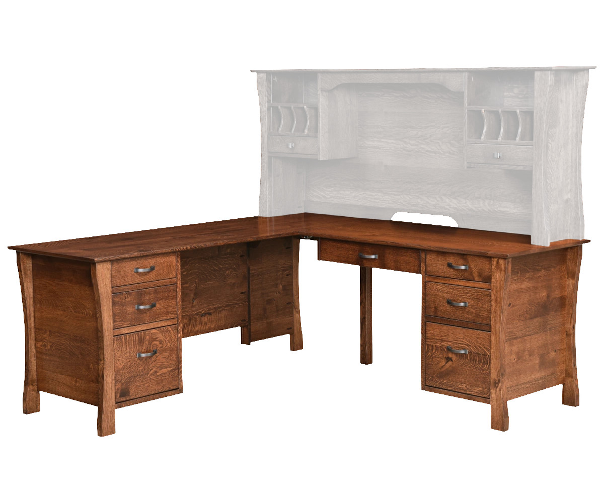 Amish Kapernaum Corner Computer Desk - No, , , , , Rustic QSWO, FC10944 Tavern, Bronze Pulls, 046-29349-ORB, Bronze Pulls, 046-29349-ORB Amish Kapernaum Corner Computer Desk - 046-H-133A