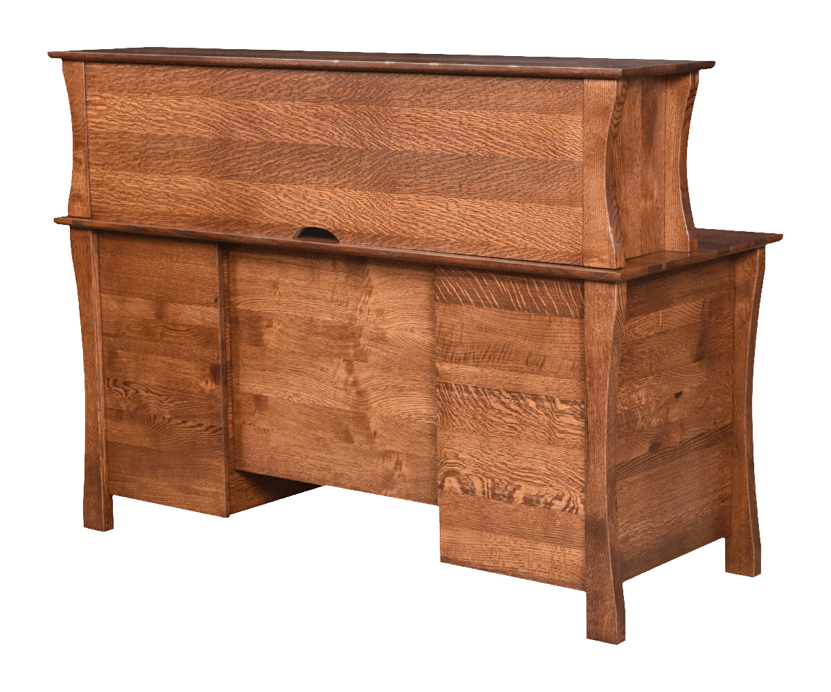 Amish Kapernaum Double Pedestal Desk - No, , , , , Rustic QSWO, FC10944 Tavern, Bronze Pulls, 046-29349-ORB, Bronze Pulls, 046-29349-ORB Amish Kapernaum Double Pedestal Desk - 046-H-134A