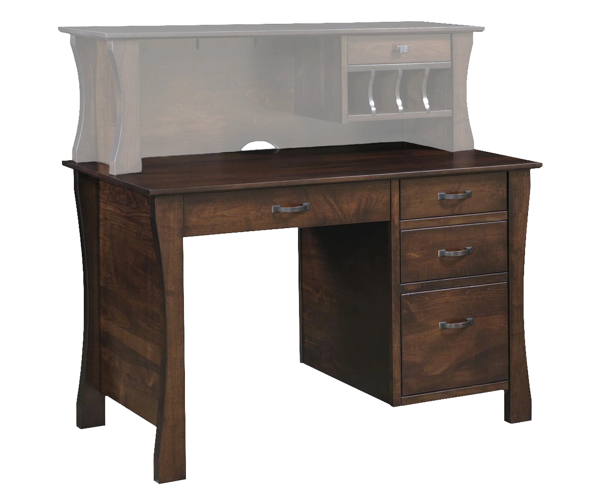 Amish Kapernaum Single Pedestal Desk - No, , , , , Brown Maple, OCS228 Rich Tobacco, Bronze Pulls, 046-29349-ORB, Bronze Pulls, 046-29349-ORB Amish Kapernaum Single Pedestal Desk - 046-H-136A