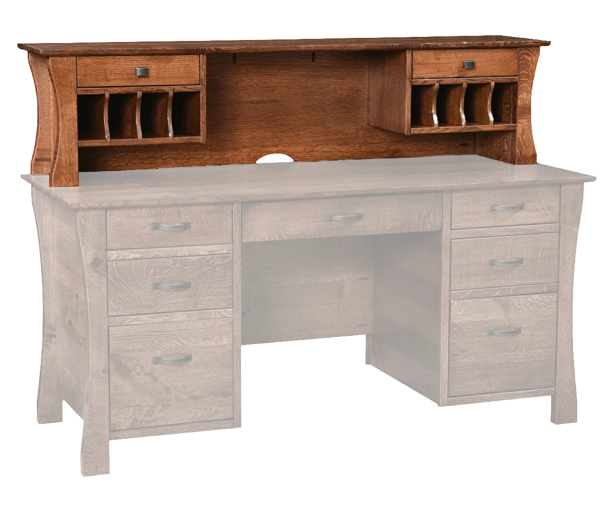 Amish Kapernaum Hutch Top (Finished Back Included) - No, , , , , Rustic QSWO, FC10944 Tavern, Bronze Knobs, 046-29340-ORB Amish Kapernaum Hutch Top (Finished Back Included) - 046-H-143E