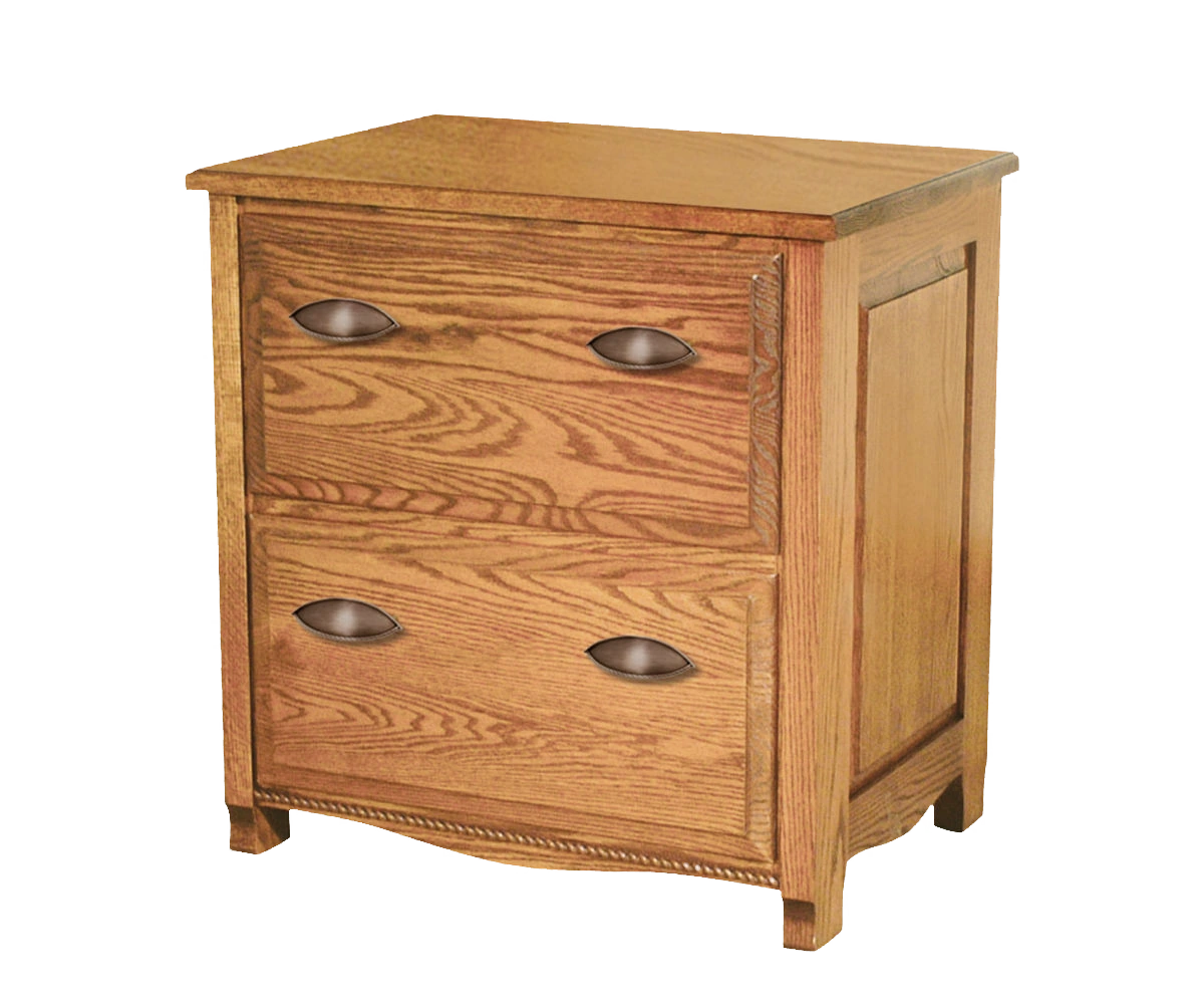 Amish Laurel Two-Drawer Lateral File Cabinet* - No, , , , , Oak, OCS104 Seely, Black Pulls, 046-8237-BNBDL Amish Laurel Two-Drawer Lateral File Cabinet* - 046-ICZ-5I