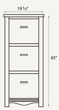 Amish Laurel Three-Drawer File Cabinet* - No, , , , , Oak, OCS104 Seely, Black Pulls, 046-8237-BNBDL Amish Laurel Three-Drawer File Cabinet* - 046-ICZ-6