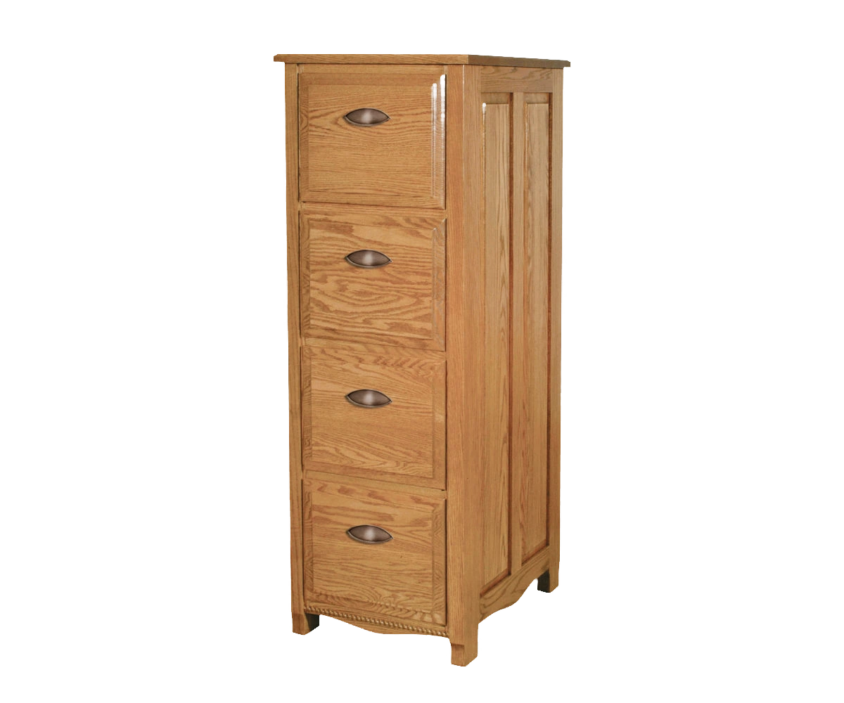 Amish Laurel Four-Drawer File Cabinet* - No, , , , , Oak, OCS104 Seely, Black Pulls, 046-8237-BNBDL Amish Laurel Four-Drawer File Cabinet* - 046-ICZ-7